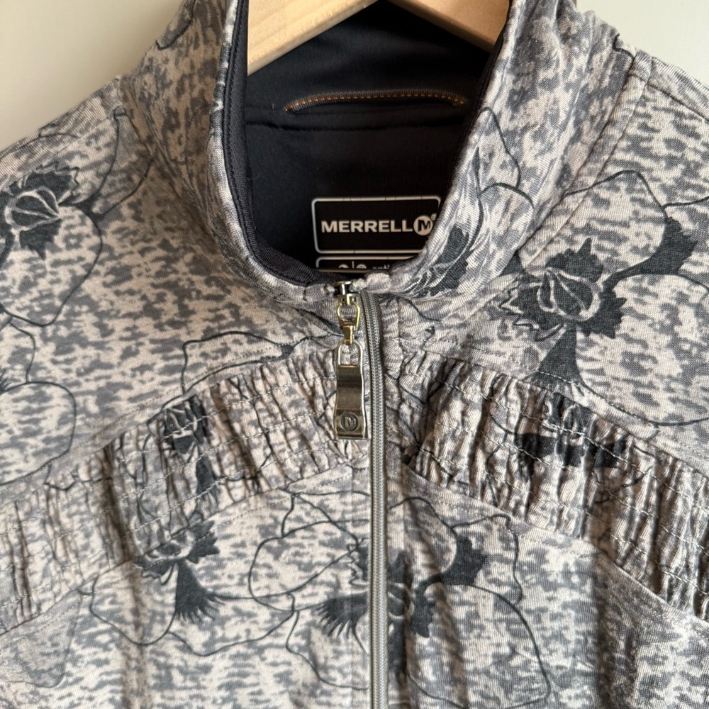 Merrell Opti-Wick Full Zip Light Jacket Sweatshirt Black Brown Grey Womens L - Picture 4 of 10